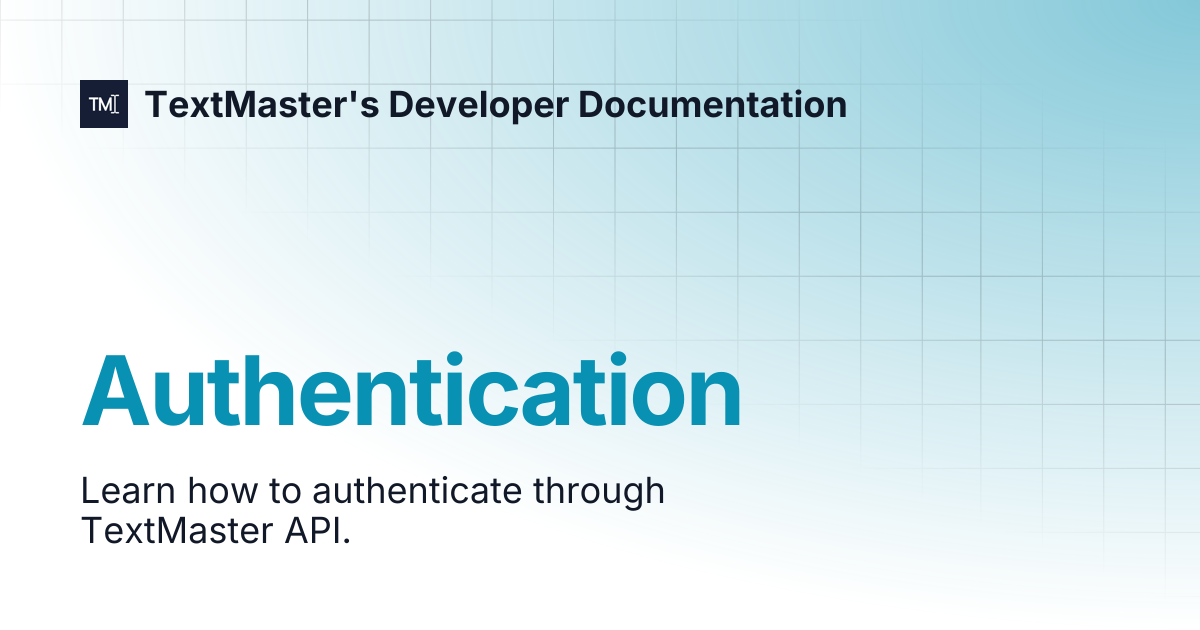 Authentication | TextMaster's Developer Documentation
